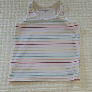 Girls Old Navy Cream and Pink Tank Top